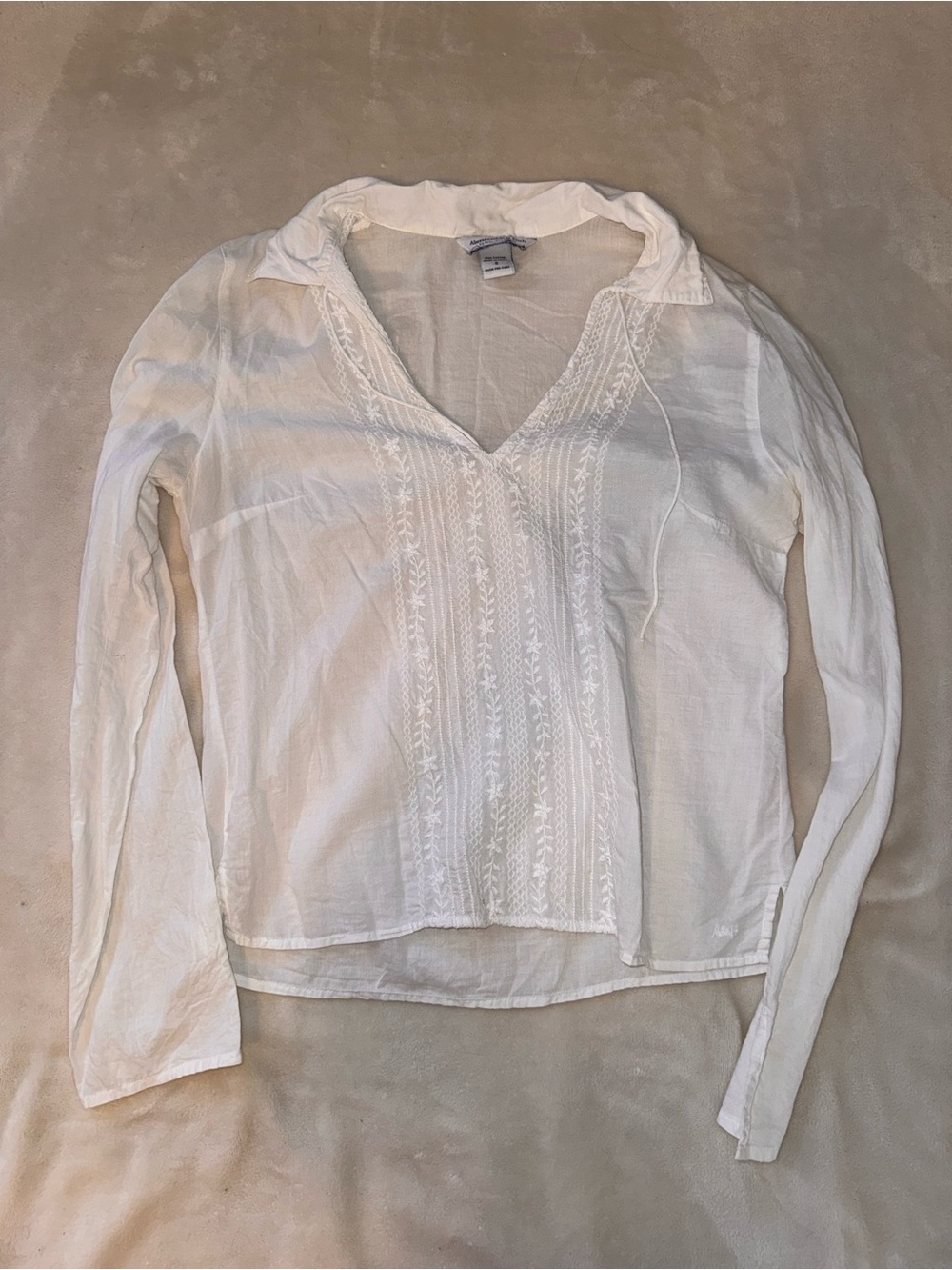 Abercrombie and Fitch White Cotton Shirt Size Small